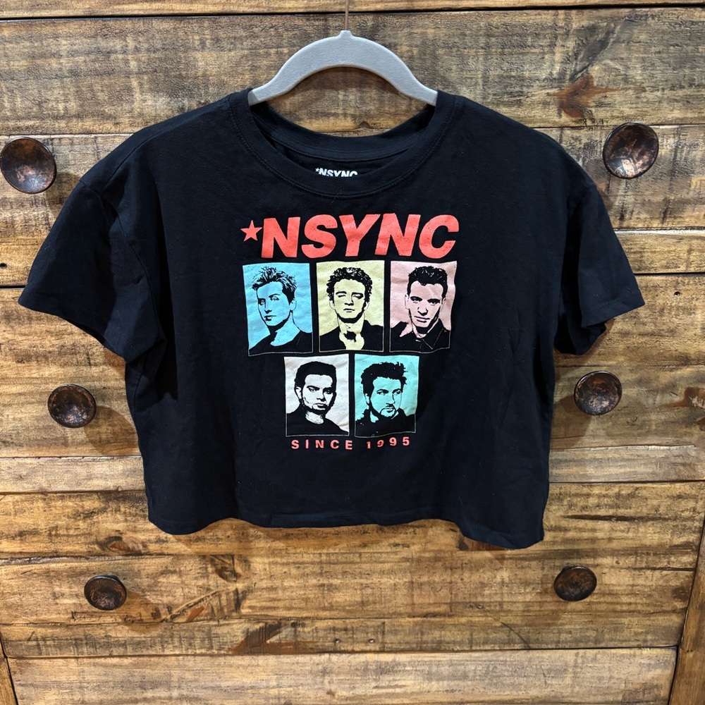 Black NSYNC Graphic Crop Tee